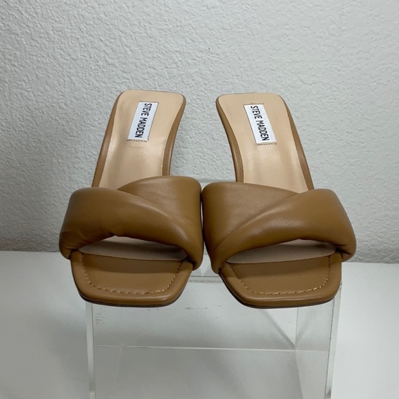 Steve Madden Thai Tan Nude Kitten Heels Slip On Sandal Size:9 - Picture 2 of 8